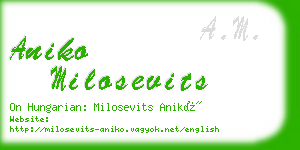 aniko milosevits business card